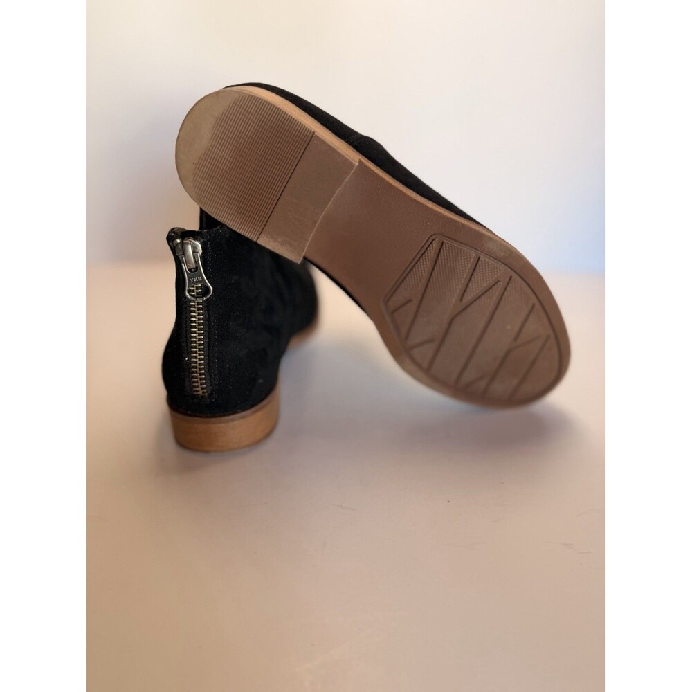 SONOMA Goods For Life Frannee Women's 6M Black Suede Ankle Boots Rear Zip Cutout - Picture 3 of 6